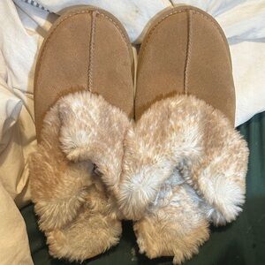 a new day Tan Faux Fur Women's Slippers